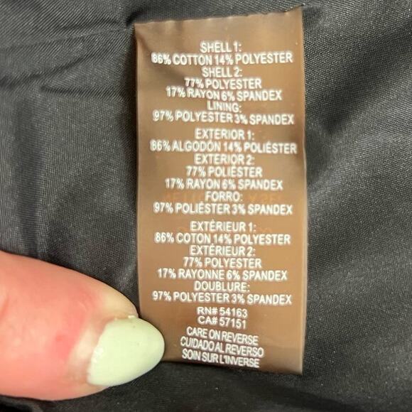 Tommy Hilfiger Navy Blue White Chevron Stripe Full Zip Blazer sz 6 Elbow Patches - Picture 6 of 12